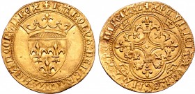 France, Kingdom. Charles VII le Victorieux (the Victorious) AV Écu d'or à la couronne.