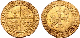France, Kingdom. François I le Restaurateur des Lettres (the Restorer of Letters) AV Écu d'or au soleil du Dauphiné.