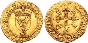 France, Kingdom. François I le Restaurateur des Lettres AV Écu d'or au soleil.