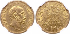 German States, Duchy of Anhalt-Dessau. Friedrich I AV 20 Marks.