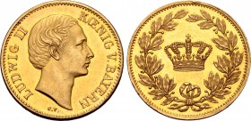 German States, Kingdom of Bavaria. Ludwig II AV Medallic Dukat.
