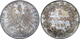 German States, Free Imperial City of Frankfurt AR 2 Gulden.