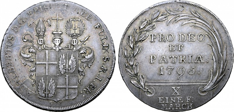German States, Bishopric of Fulda. Adalbert von Harstall (1788-1802) AR Thaler. ...