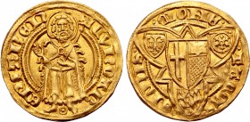German States, Archbishopric of Trier. Kuno II von Falkenstein AV Goldgulden.