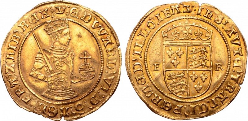 Great Britain, Tudor. Edward VI (1547-1553) AV Half Sovereign. Third issue, Crow...
