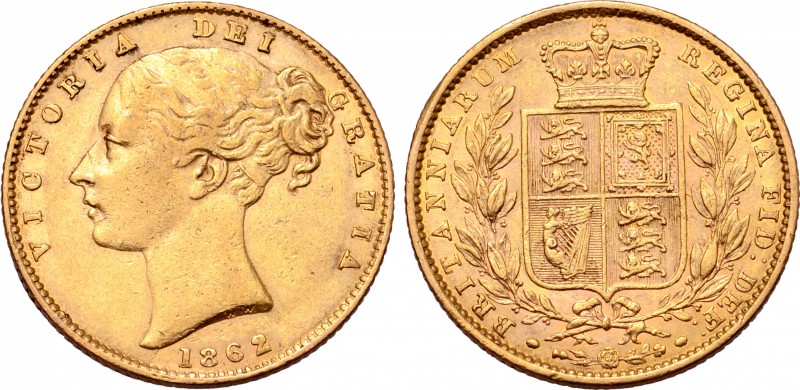 Great Britain, Hanover. Victoria (1837-1901) AV Sovereign. London mint, 1862. Di...