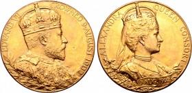 Great Britain, Saxe-Coburg and Gotha. Edward VII and Alexandra AV Coronation Medal.