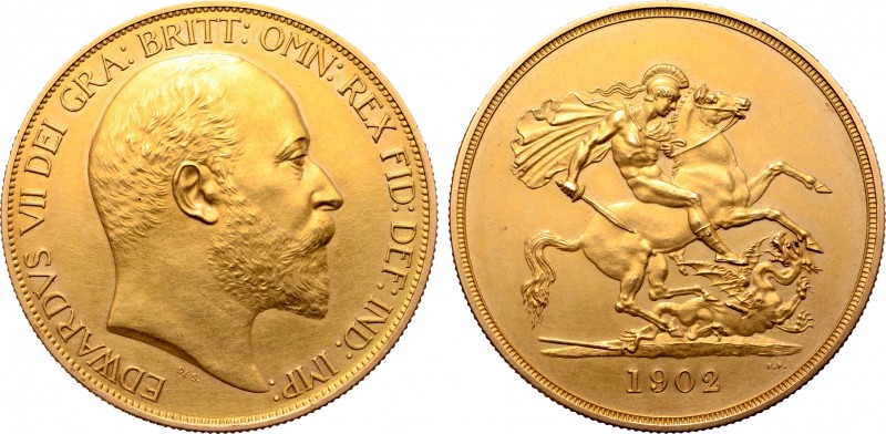 Great Britain, Saxe-Coburg and Gotha. Edward VII (1901-1910) AV Matte Proof 5 Po...