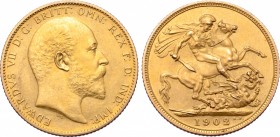 Great Britain, Saxe-Coburg and Gotha. Edward VII AV Matte Proof Sovereign.