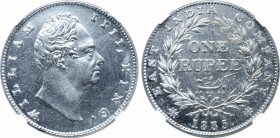 India, British Colonial. William IV AR Rupee.