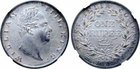 India, British Colonial. William IV AR Rupee.