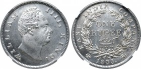 India, British Colonial. William IV AR Rupee.