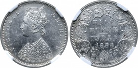 India, British Colonial. Victoria AR 1/2 Rupee.