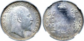 India, British Colonial. Edward VII AR 1/2 Rupee.