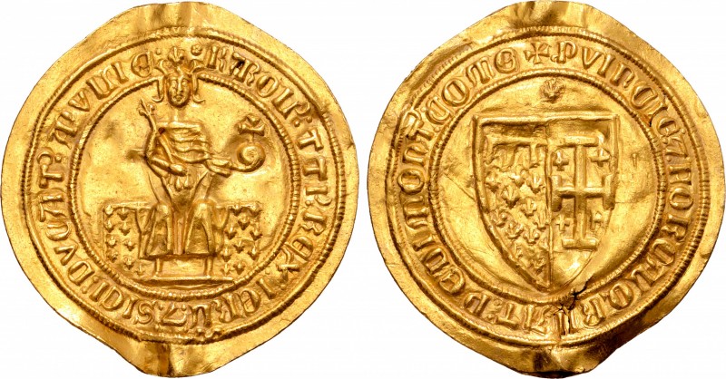 Italian States, Kingdom of Naples and Sicily. Carlo d'Angiò AV Seal. Struck as k...
