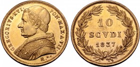 Italy, Papal States. Gregory XVI (1831-1846) AV 10 Scudi.