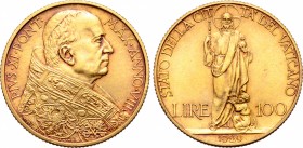 Italy, Papal States. Pius XI AV 100 Lire.