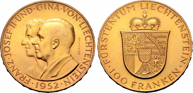 Liechtenstein, Franz Joseph II (1938-1989) & Princess Gina (1943-1989) AV 100 Fr...