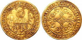 Low Countries, Brabant (hertogdom). Johanna van Brabant and Wenceslas I van Luxemburg AV Pieter d'or.