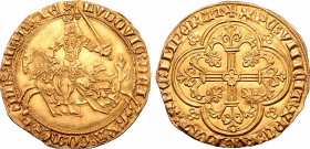Low Countries, Vlaanderen (Flanders). Lodewijk II van Male AV Gouden rijder (franc à cheval).