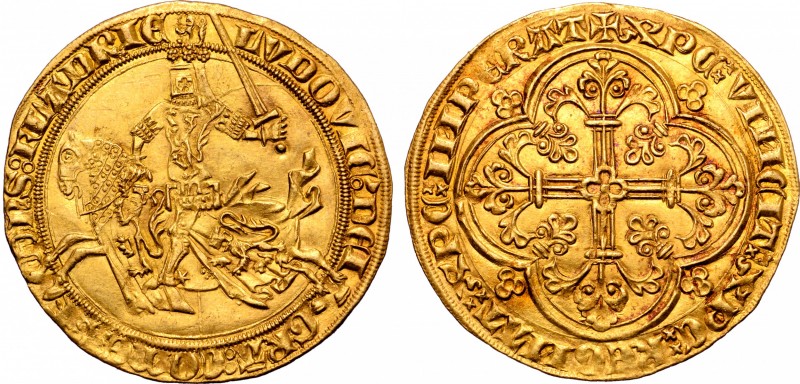 Low Countries, Vlaanderen (Flanders). Lodewijk II van Male (1346-84) AV Gouden r...