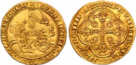 Low Countries, Vlaanderen (Flanders). Lodewijk II van Male AV Gouden rijder (franc à cheval).