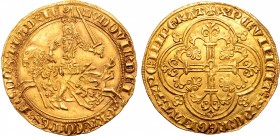 Low Countries, Vlaanderen (Flanders). Lodewijk II van Male AV Gouden rijder (franc à cheval).