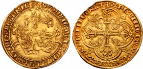 Low Countries, Vlaanderen (Flanders). Lodewijk II van Male AV Gouden rijder (franc à cheval).