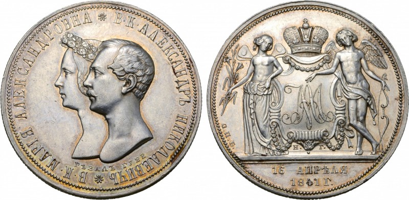 Russia, Empire. Nikolai I Pavlovich (1825-1855) AR Plain Edge Marriage Rouble (M...