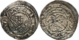 COLLECTION Medieval coins
POLSKA/POLAND/POLEN/SCHLESIEN

Bolesław IV Kędzierzawy. Denar jednostronny (half brakteat) - RARITY 

Aw.: Książę na wp...