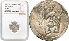COLLECTION Medieval coins
POLSKA/POLAND/POLEN/SCHLESIEN

Bolesław IV Kędzierzawy. Denar (1146-1157) NGC MS63 - EXCELLENTT 

Aw.: Rycerz z tarczą ...
