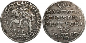 Sigismund II August
POLSKA/ POLAND/ POLEN / POLOGNE / POLSKO

Zygmunt ll August. Trojak (3 grosze) szyderczy 1565, Tykocin - RAREST 

Aw.: Pogoń ...