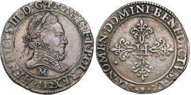 Henryk III of France
POLSKA/ POLAND/ POLEN / POLOGNE / POLSKO

Poland / France. Henry Valois. Frank 1582 M, Tuluza - RARITY - R3 

Aw.: Głowa kró...