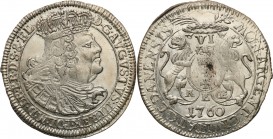 Augustus III the Sas 
POLSKA/POLAND/POLEN/SACHSEN/FRIEDRICH AUGUST II

August III Sas. Szostak (6 grosze) 1760, Danzig (Gdansk) RARE 

Aw.: Popie...