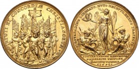 Collection of 19th century medals
POLSKA/ POLAND/ POLEN / POLOGNE / POLSKO

Medal - Turkish Wars 1694, galvan 

Aw.: Nadzy cherubini, trzymający ...