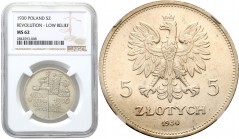 Poland II Republic
POLSKA/ POLAND/ POLEN / POLOGNE / POLSKO

II RP. 5 zlotych 1930 Sztandar NGC MS62 

Moneta wybita na 100-lecie Powstania Listo...