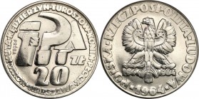 PROBE coins Poland after 1945
POLSKA / POLAND / POLEN / PATTERN / PROBE / PROBA

PRL. PROBA Nickel 20 zlotych 1964 sierp, kielnia i klucz bez znaku...