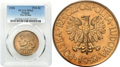 PROBE coins Poland after 1945
POLSKA / POLAND / POLEN / PATTERN / PROBE / PROBA

PRL. PROBA Copper Nickiel 10 zlotych 1958 Kosciuszko bez napisu PR...