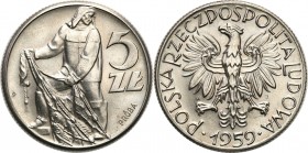 PROBE coins Poland after 1945
POLSKA / POLAND / POLEN / PATTERN / PROBE / PROBA

PRL. PROBA Nickel 5 zlotych 1959 Rybak - - RARE 

Jedna z najbar...