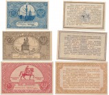 Banknotes
POLSKA / POLAND / POLEN / PAPER MONEY / BANKNOTE

10, 20, 50 Grosz (Groschen) 1924, set 3 banknotes 

Banknoty bez oznaczenia serii i n...