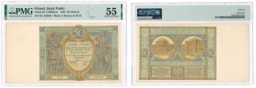 Banknotes
POLSKA / POLAND / POLEN / PAPER MONEY / BANKNOTE

50 zlotych 1925 seria B PMG 55 

Zauważalne minimalne ugięcie w pionowe. Piękny, czys...