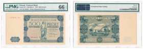Banknotes
POLSKA / POLAND / POLEN / PAPER MONEY / BANKNOTE

500 zlotych 1947 seria D2 PMG 66 EPQ (2 MAX) 

Druga najwyższa nota gradingowa na świ...