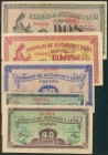 Serie completa 25 Céntimos, 40 Céntimos, 50 Céntimos, 1 Peseta y 2 Pesetas. 1937. Consejo de Asturias y León. (Edifil 2017: 394/98). MBC.