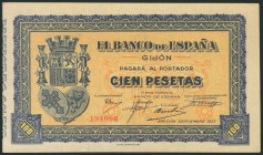 100 Pesetas. 1937. Sin serie. (Edifil 2017: 399). EBC++.