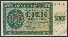 100 Pesetas. 21 de Noviembre de 1936. Serie O. (Edifil 2017: 421a). EBC+.