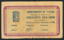 AGUILAS (MURCIA). 50 Céntimos. 1 de Junio de 1937. (González: 91). MBC.