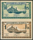 ALCAUDETE (JAEN). 50 Céntimos y 1 Peseta. 1937. (González: 311, 312). Inusuales. MBC+.