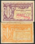 ALCIRA (VALENCIA). 25 Céntimos y 50 Céntimos. Mayo 1937. Serie A, ambos. (González: 324, 325). MBC.