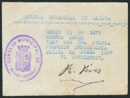 ALIAGA (TERUEL). 1 Peseta. Junio 1937. (González: 506). Muy raro. EBC-.