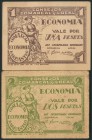 BARBASTRO (HUESCA). 1 Peseta y 2 Pesetas. 18 de Agosto de 1937. (González: 883/84). EBC.